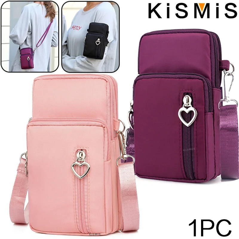 KISMIS Sports Wallet Phone Bag for Mobile Shoulder Bag Pouch Case Belt Handbag Purse Coin Wallet Retro Key Holder Bags Arm Bag