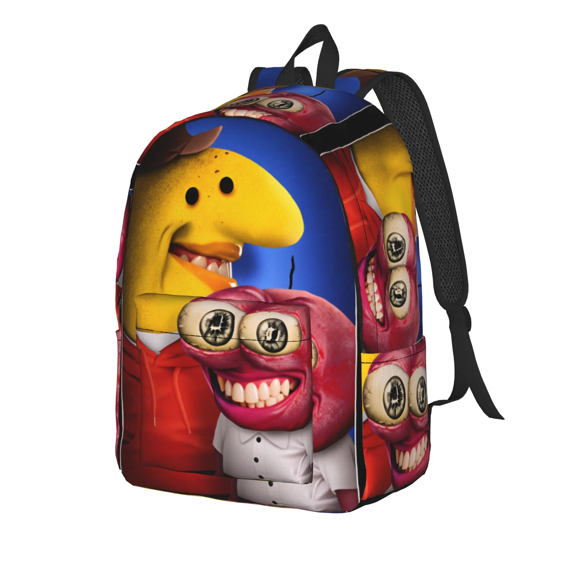 Smiling Friends Pim And Charlie Backpack  Student Unisex Polyester Travel Backpacks Durable Aesthetic School Bags Rucksack