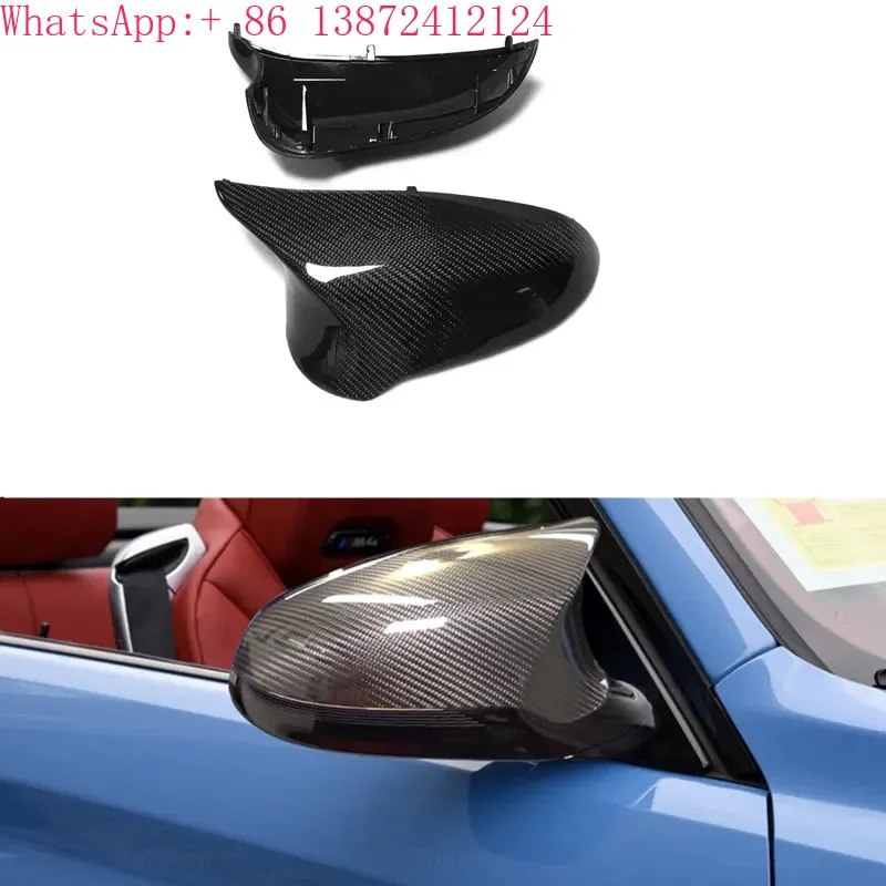 

Pair Carbon Fiber Rearview Mirror Cover foW M3 M4 F80 F82 F83 2014-2016 Side View Mirror Caps Car Accessories