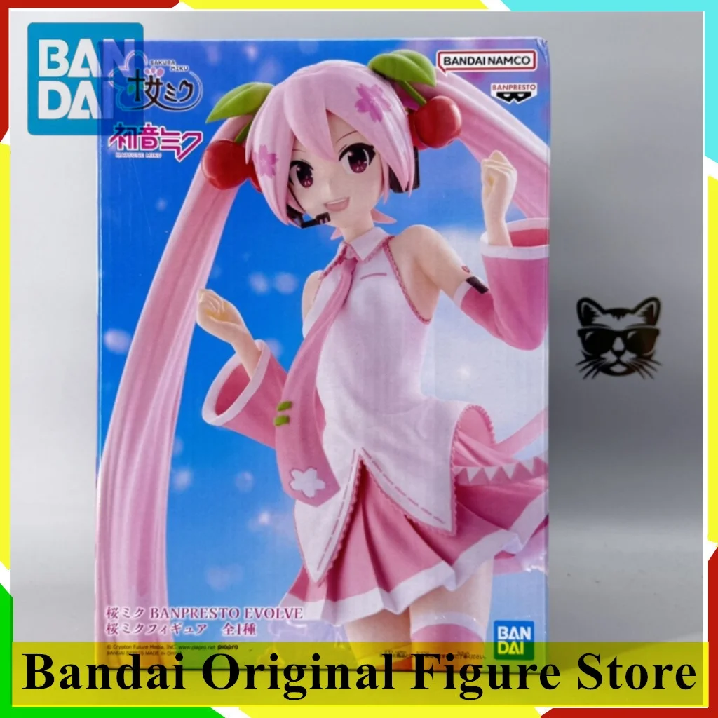 Figurine d'action originale BANDAI Hatsune Miku Anime Miku EVOLVE Sakura, jouets en PVC, modèle Figuarts, collection, décoration