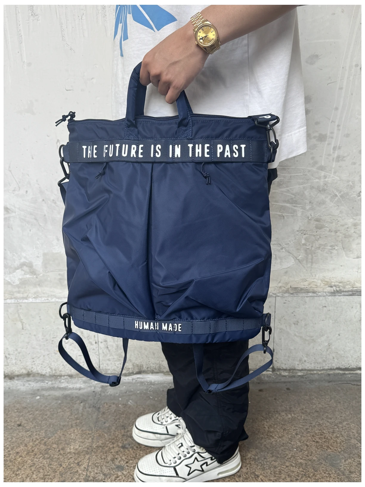 حقيبة خوذة 25ss من صنع الإنسان، حقيبة يد كبيرة محمولة باليد للرجال بكتف واحد للسفر