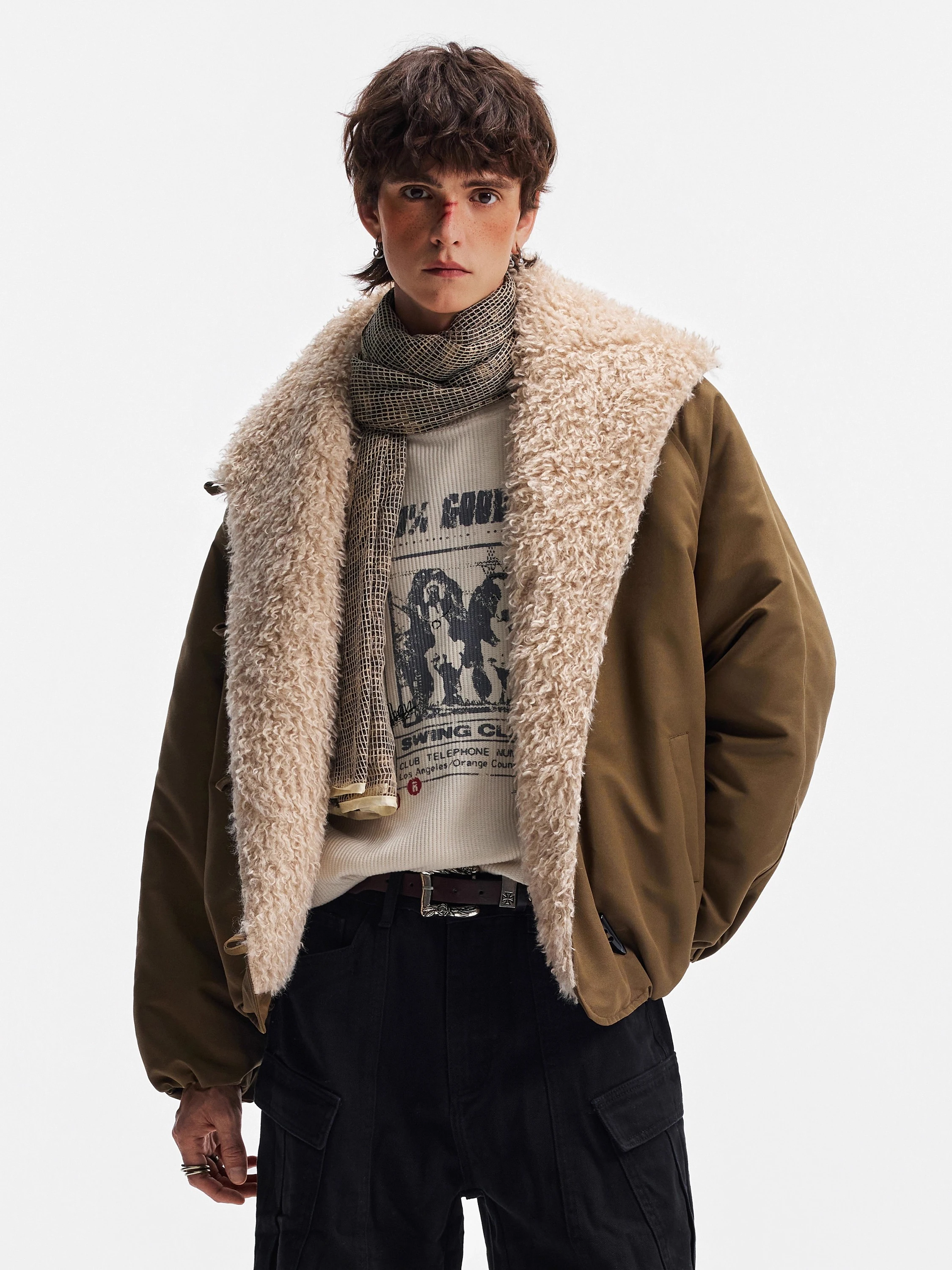 

Trendy Puffy Floral Print Jaet ex ort Wide Fit Boxy Cotton Coat with Horn Buttons for Autumn And Winter High Collar