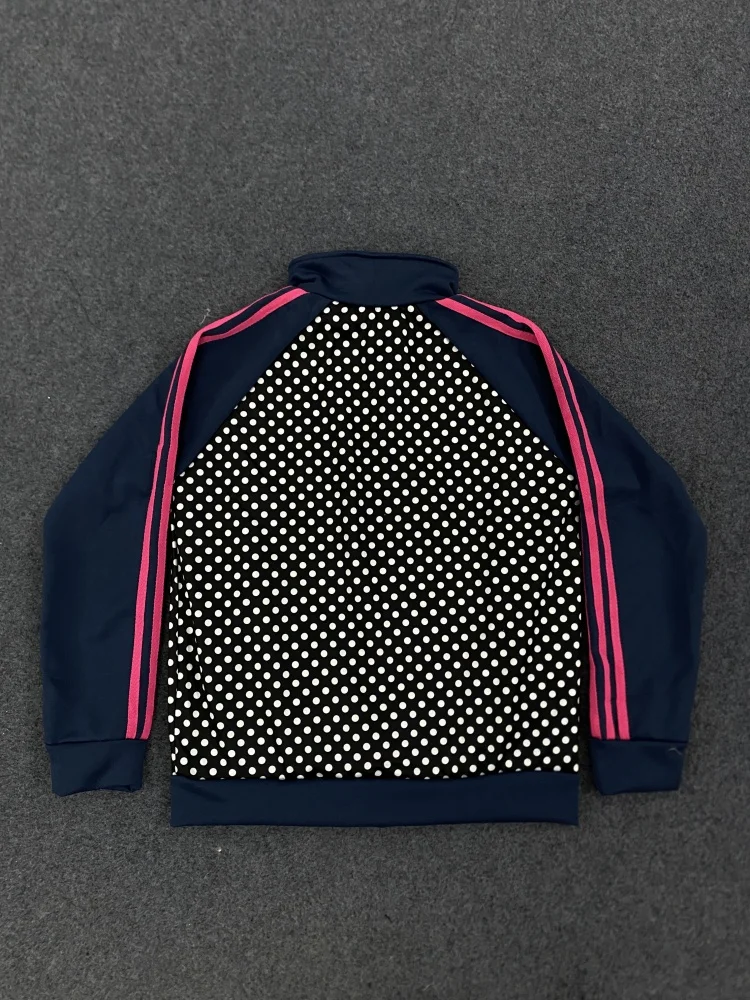 American retro polka dot striped printed hot girl trend hoodie Y2K Harajuku style sports casual women's top millennium style