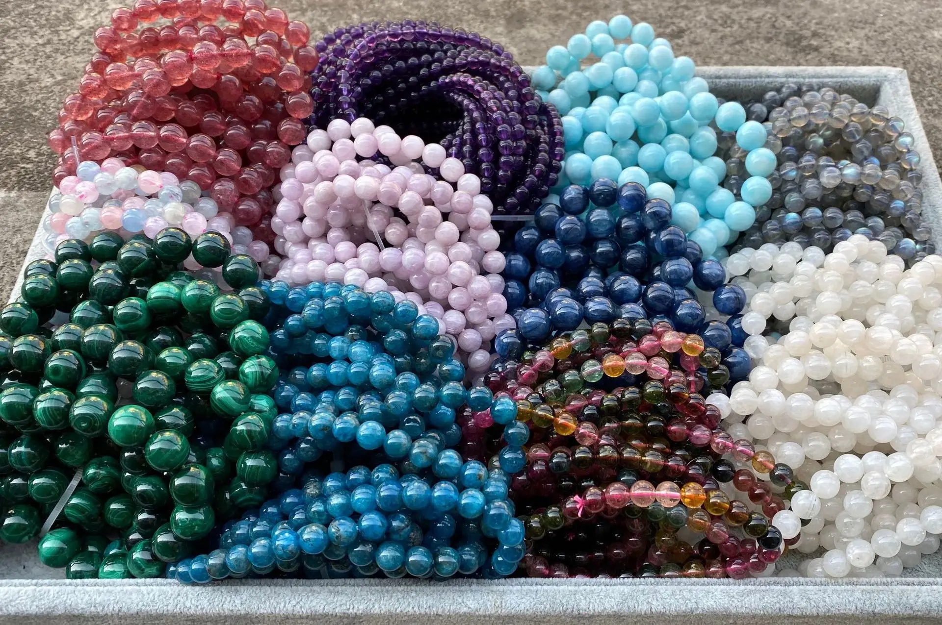 Wholesale Natural Stone African Turquoises Beads Bracelet Women Men Healing Energy Yoga Meditation Strand Bangles