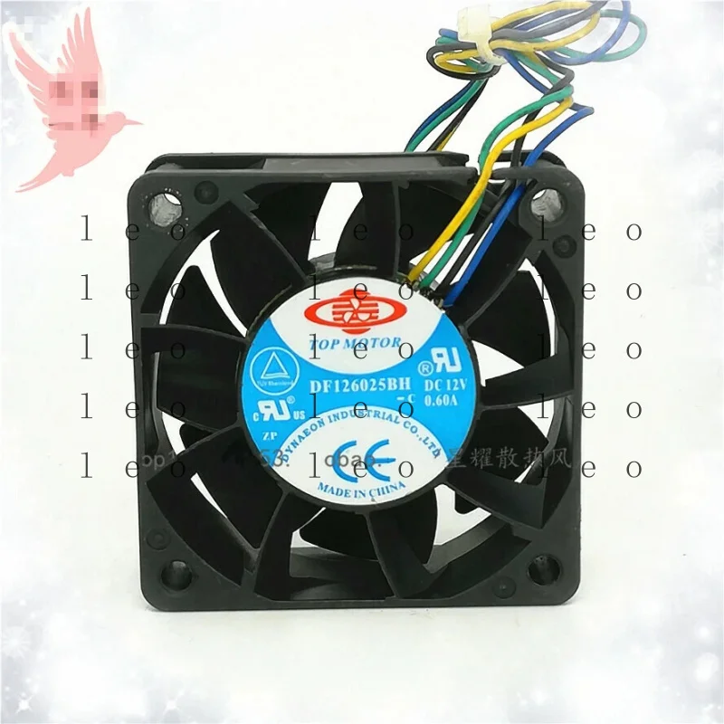 AA  1PC for  TOP MOTOR DF126025BH DC12V 0.60A 6CM 6025 4-Wire PWM Cooling Fan