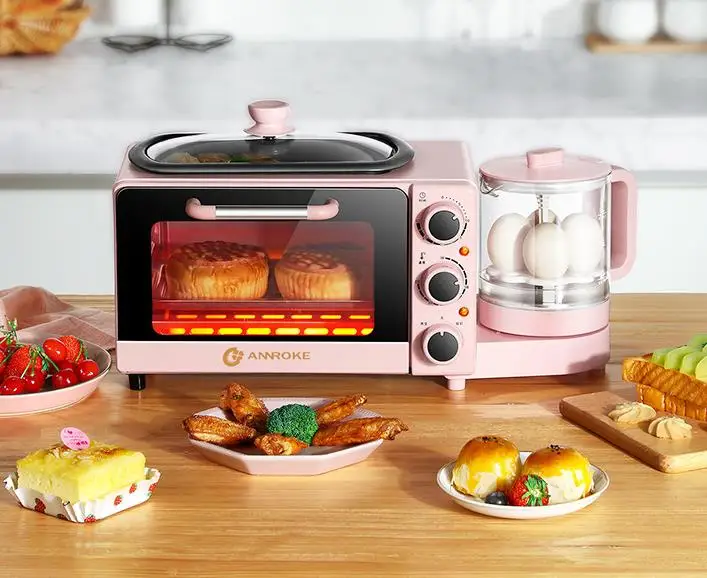 Zogifts Small Kitchen Appliance 4 In1 Electric Toaster Oven Coffee Grill Pan Machine Breakfast Maker
