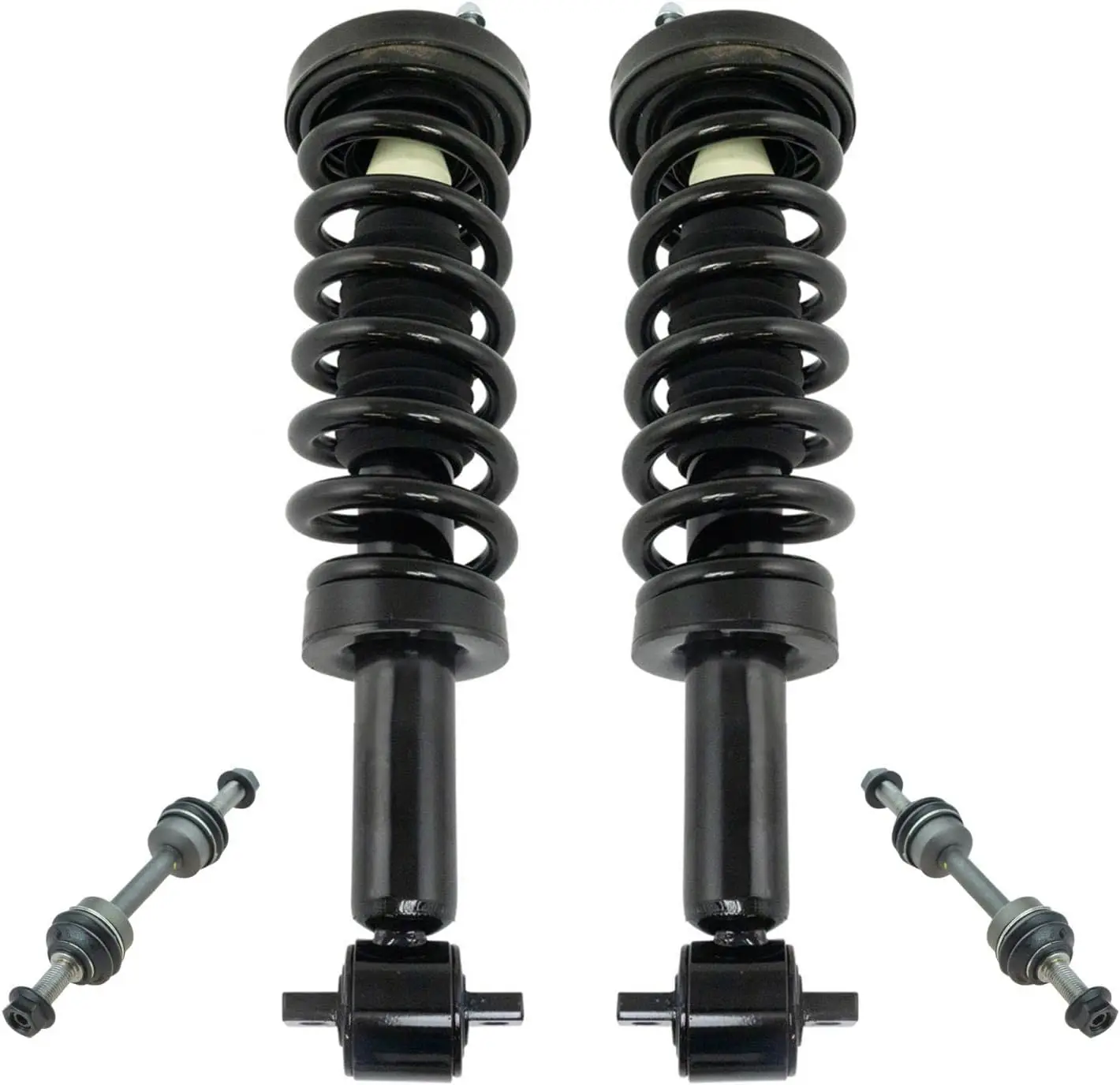 

Комплект передней подвески. Полный комплект стойки и винтовой пружины в сборе. Тяга стабилизатора поперечной устойчивости. Совместима с Ford F-150. 2014.