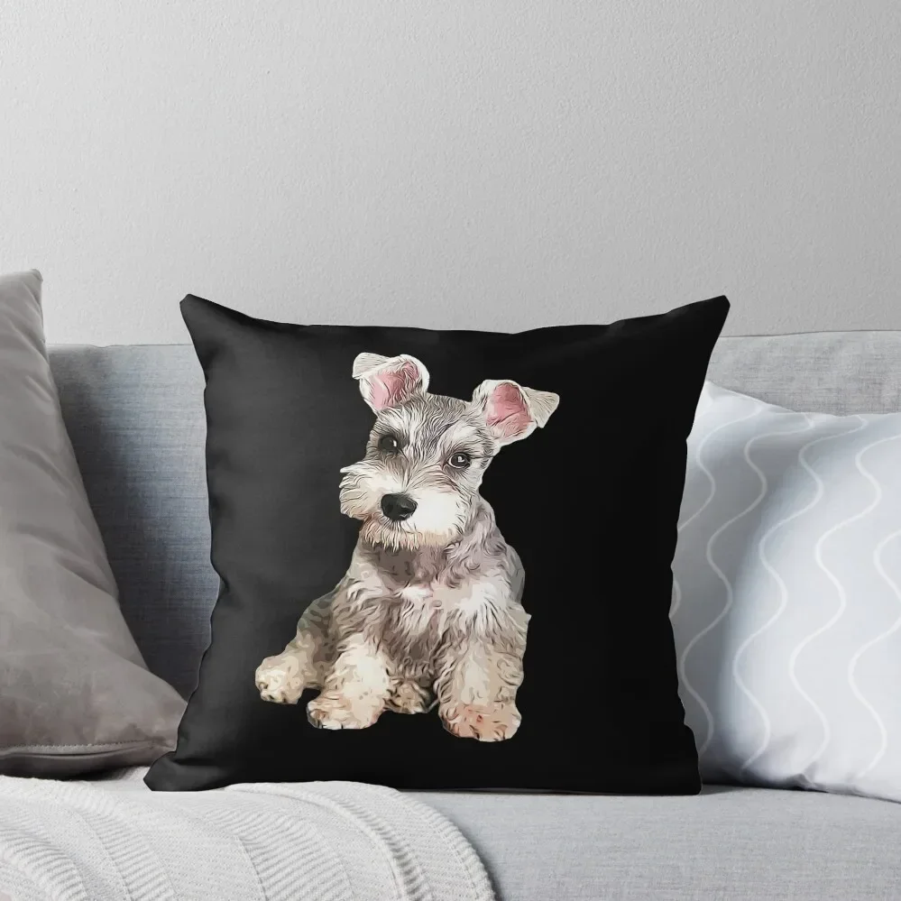 

Miniature Schnauzer Throw Pillow Embroidered Cushion Cover Couch Pillows Pillow