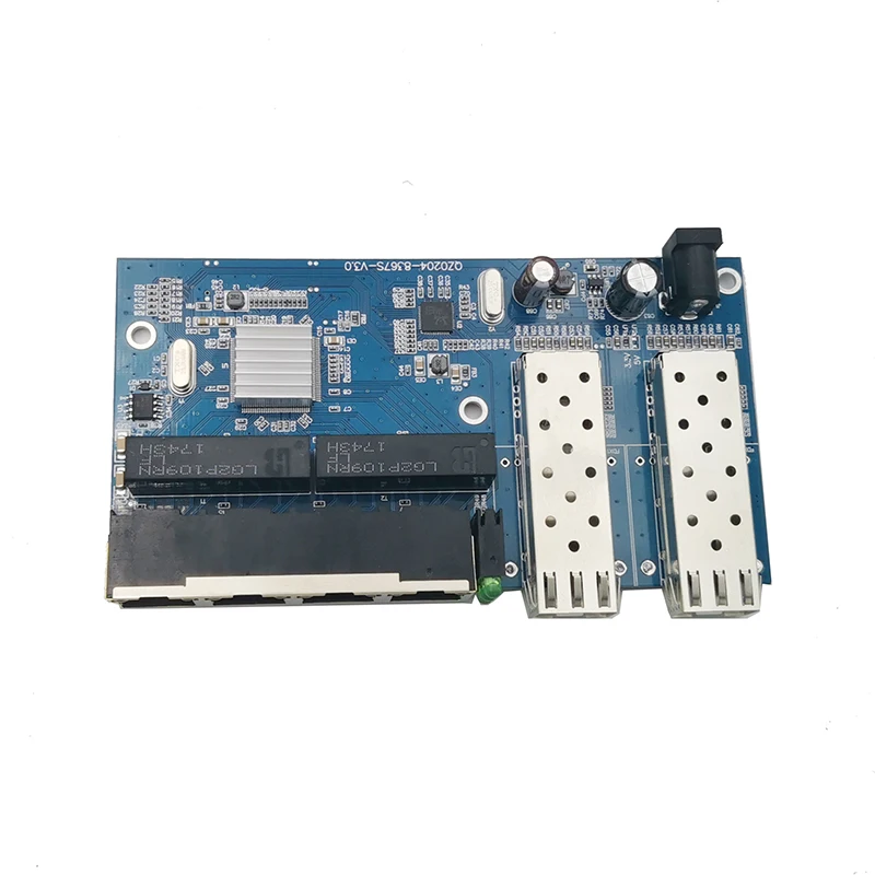 Gigabit Ethernet switch Fiber Optical Media Converter 4 RJ45 2 SFP 10/100/1000M UTP fiber Port Board PCBA 2F4E