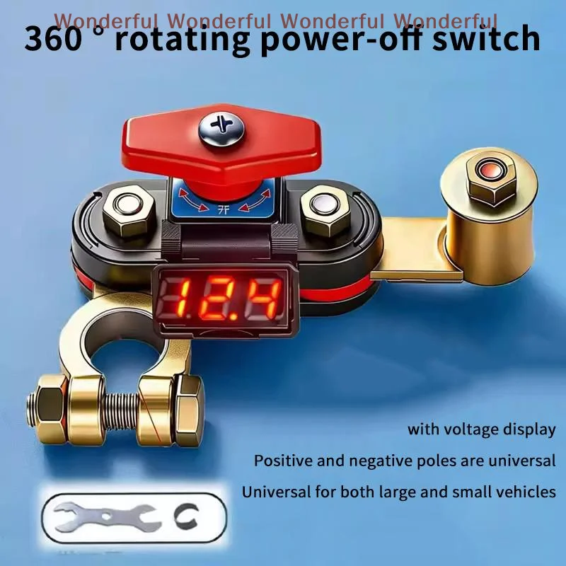 Heavy Duty 12V 24V Battery Disconnect Switch Car RV Boat Rotating Bidirectional Terminal Secure Power Cut Off Accessory