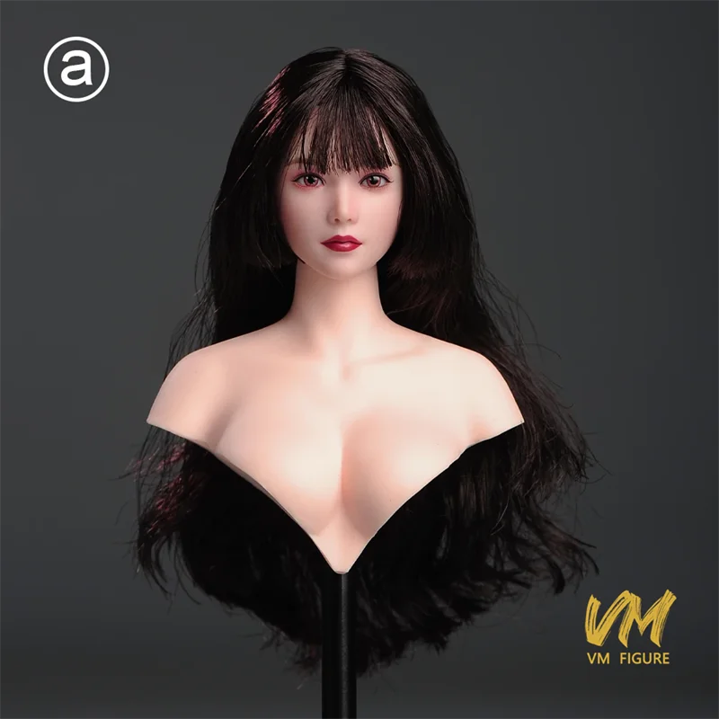 In Stock 1/6 Makeup Beauty Girl Movable Eyes Hair Transplant Head Carving Model Fit 12''Pale Female Action Figure Body Doll Toys