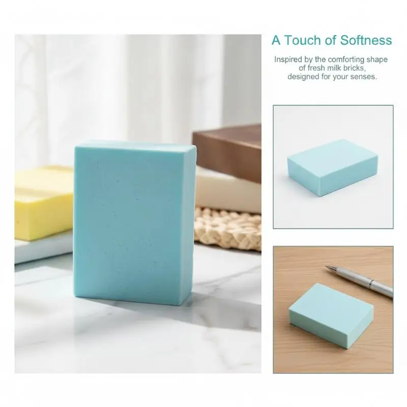Slow Rebound Milk Brick Squeeze Toy Cute Design Soft Stress Relief Sensory Toy for Kids Classroom Rewards Gift