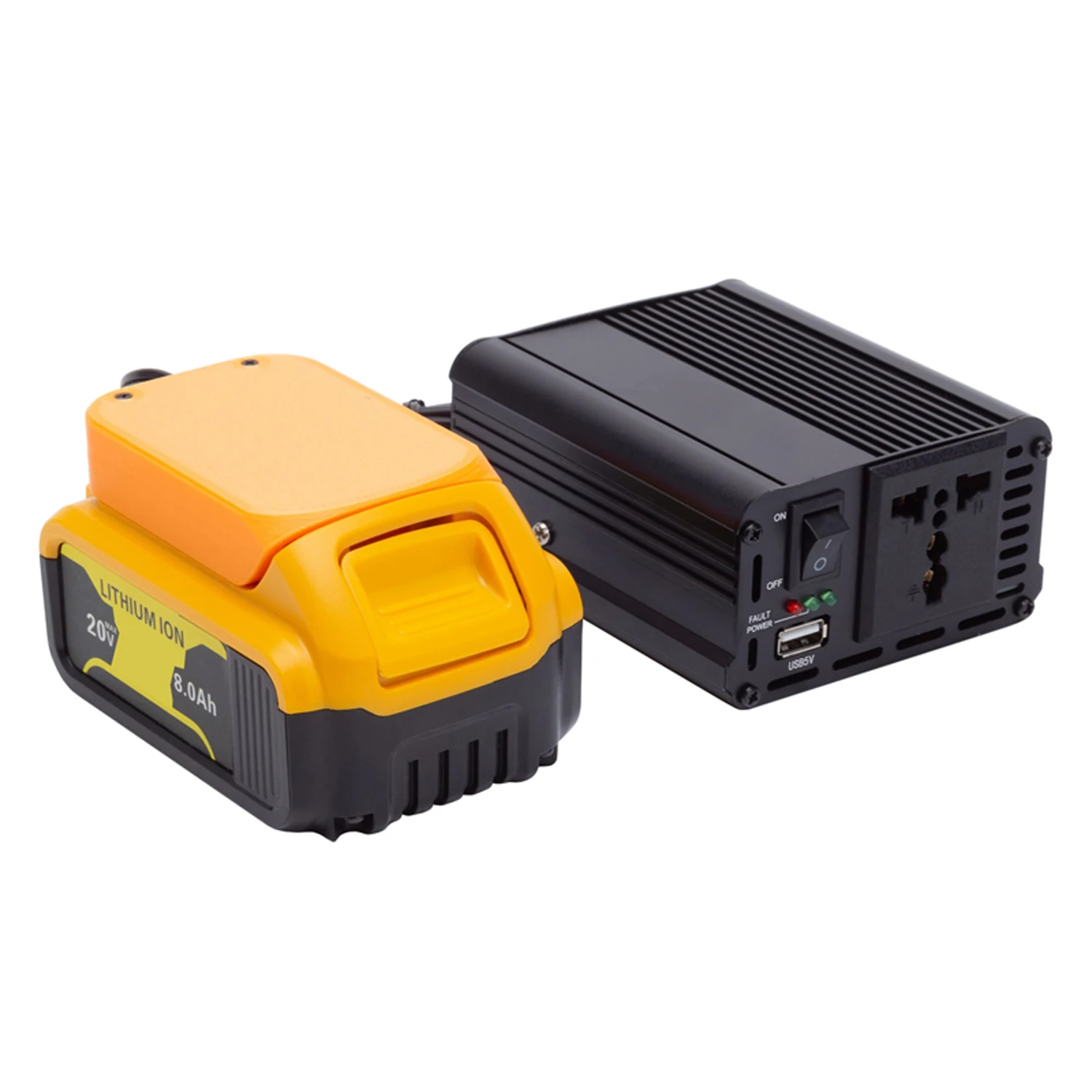 

Power Inverter For DeWalt 18/20V Li-ion Battery Portable Power Station Supports USB output: 5V 2.4A Emergency Backup power
