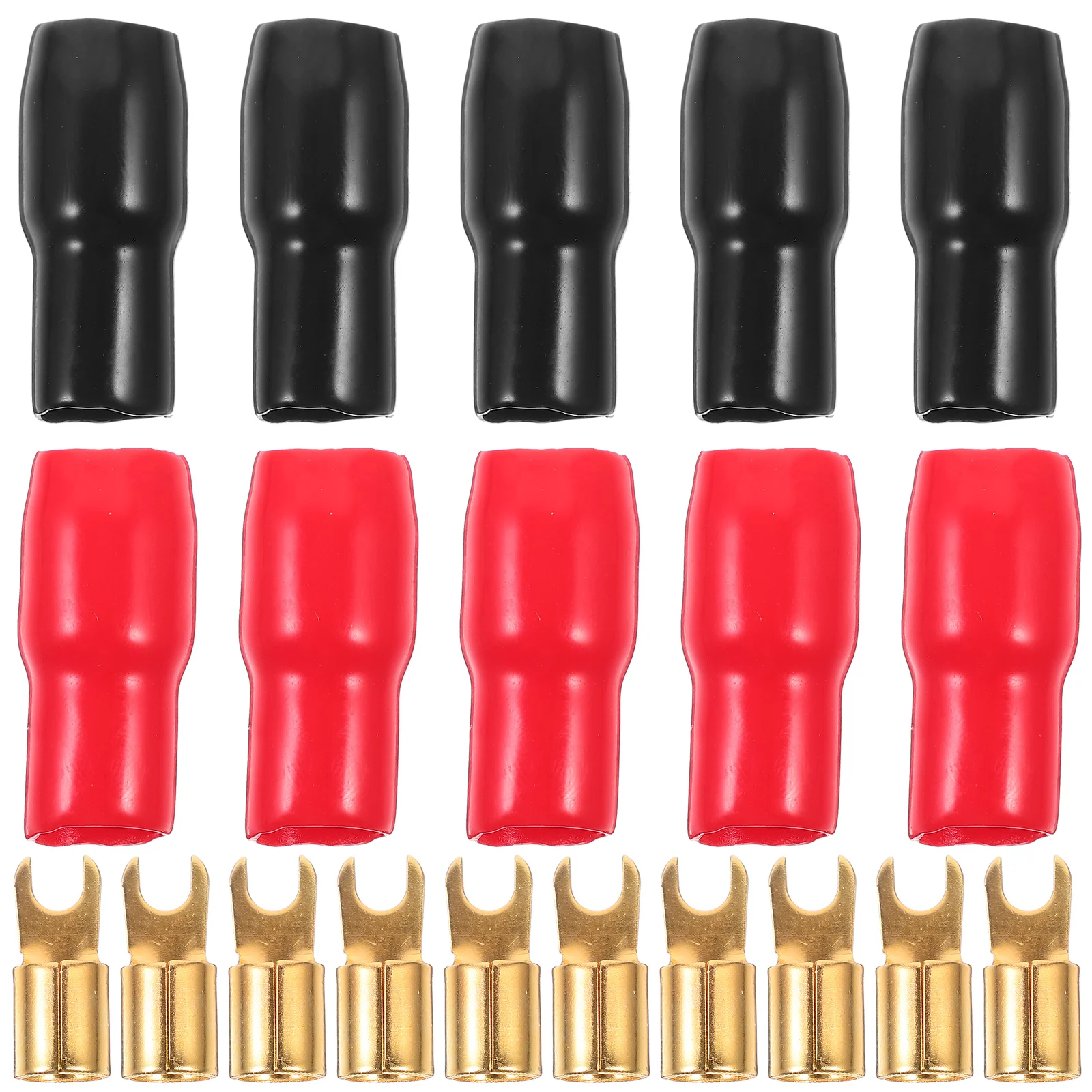 5 Pairs 4ga Crimp Terminals High Plated Copper Speaker Wire Connectors Spade Fork Electrical Products