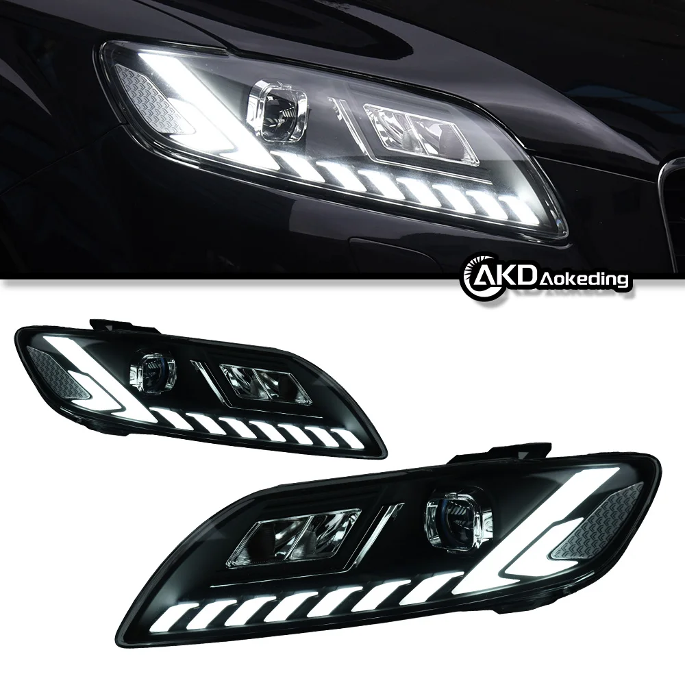 

Auto Parts Headlights For Q7 2006-2015 Latest Design Styling LED Daytime Lights Dual Projector DRL Car Accesorios Facelift