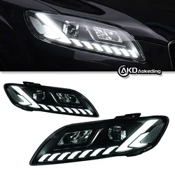 Auto Parts Headlights For Audi Q7 2006-2015 Latest Design Styling LED Daytime Lights Dual Projector DRL Car Accesorios Facelift