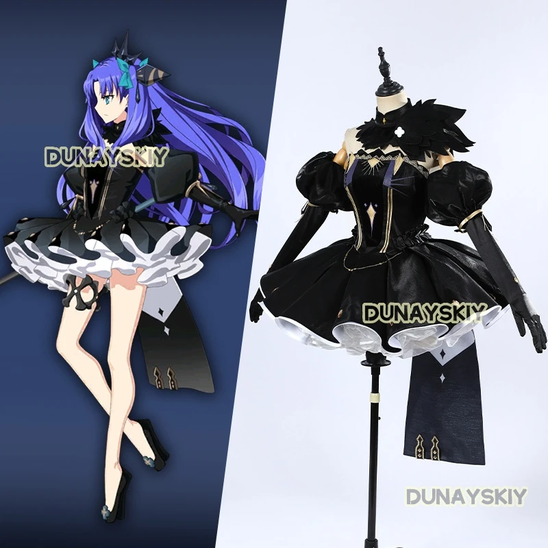 Space Ereshkigal Cosplay Costume Women Black Princess Dress Game Fate/Grand Order Roleplay Uniform FGO Stage2 Ereshkigal Cos Wig