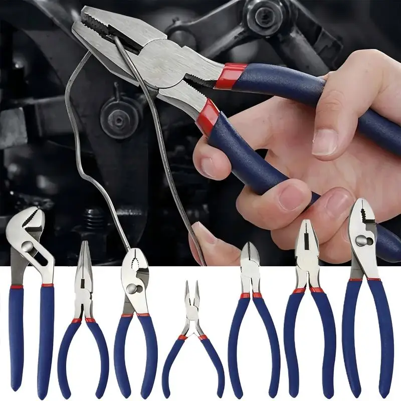 

Pliers Tool Set Household Tool Set Of 7 Non-Slip Versatile Pliers For Home Garden Workshop Repair Plumbing Electrical Crafting