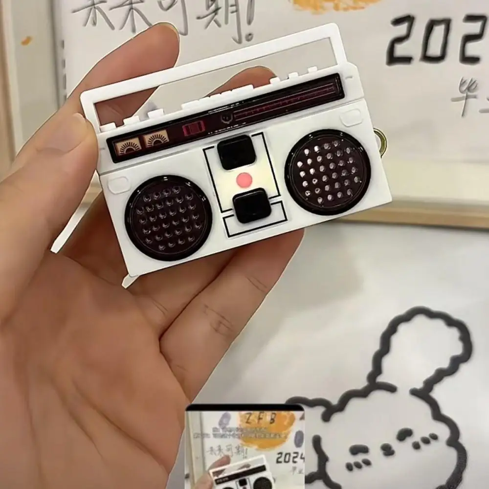 Retro Nostalgic Mini Radio Recorder Keychain Nostalgic Vintage Mini Retro Radio That Can Record Classical Funny Bag Ornaments image 4