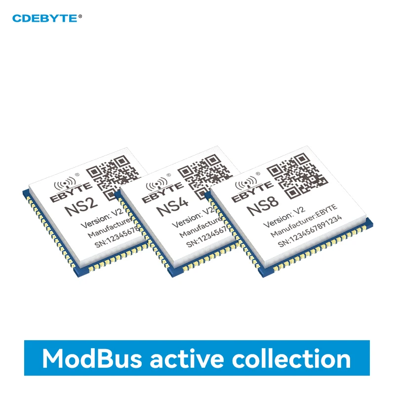 Serial Port to Ethernet Module TTL Level to RJ45 Ethernet CDEBYTE NS Series Serial Ports Modbus TCP to RTU MQTT URAT SMD Module