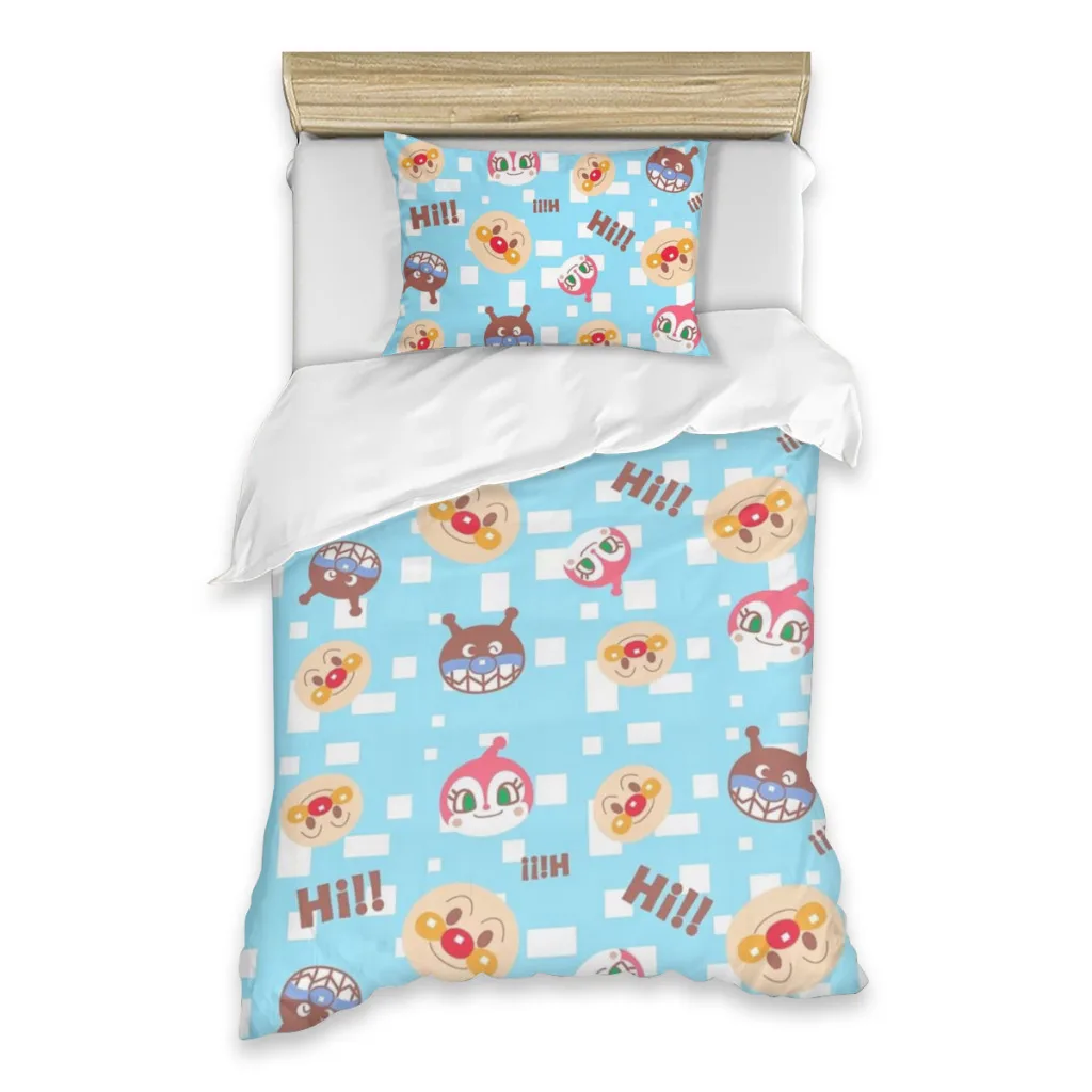 

Cute Anpanman Cartoon Single Bed Sheets Set Complete Case Single Linen Quilt Cover