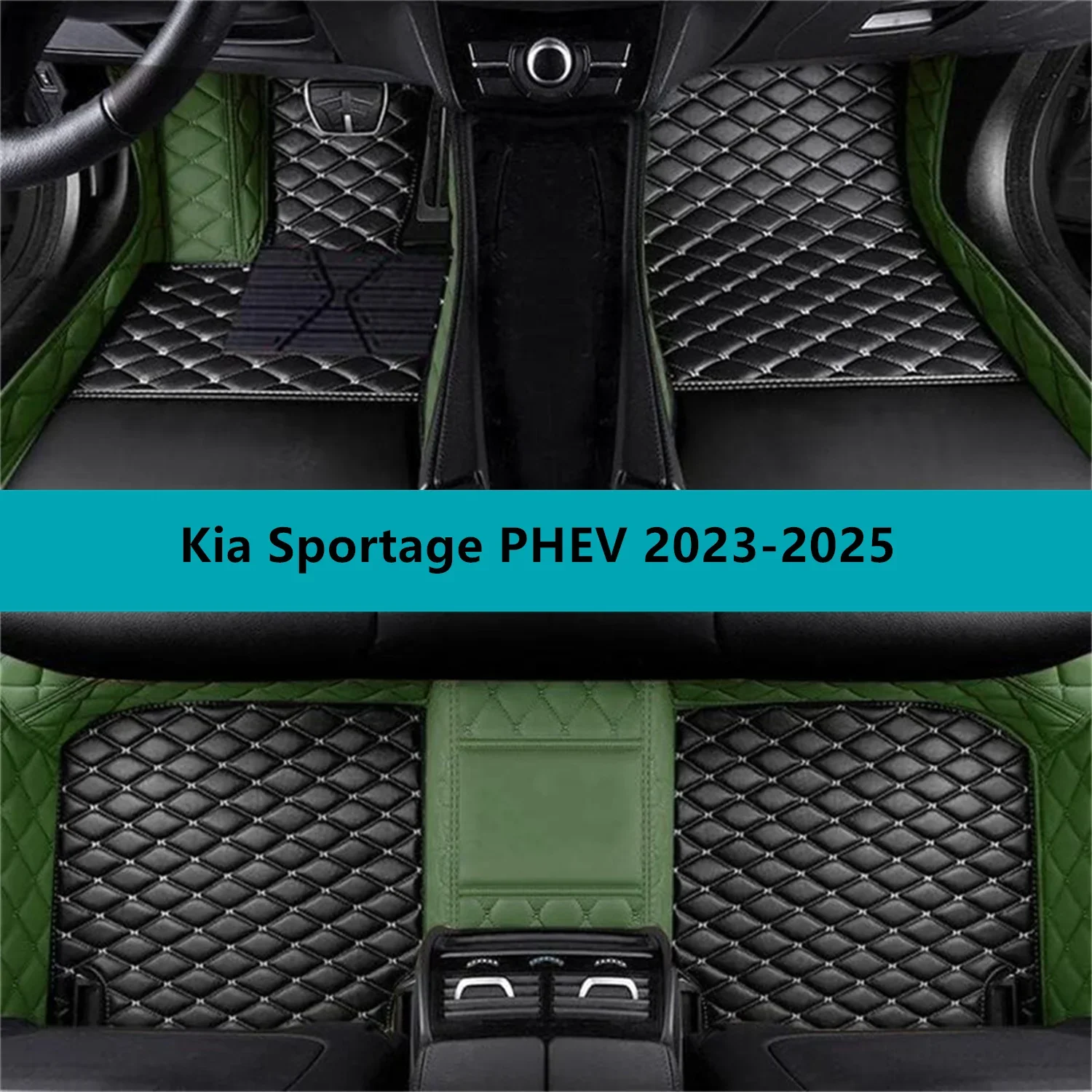 Full Set Car Floor Mats for Kia Sportage PHEV 2023-2025 Leather Floor Mats for Cars Mats Carpets
