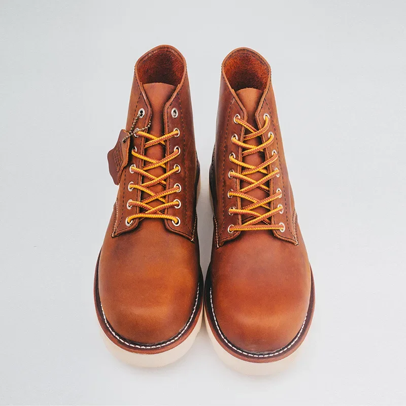 2025 Spring Vintage Quality Men Casual Shoes Handmade Goodyear-Welted Cow Leather Dress Ankle Boots Platform Motorcycle Boots