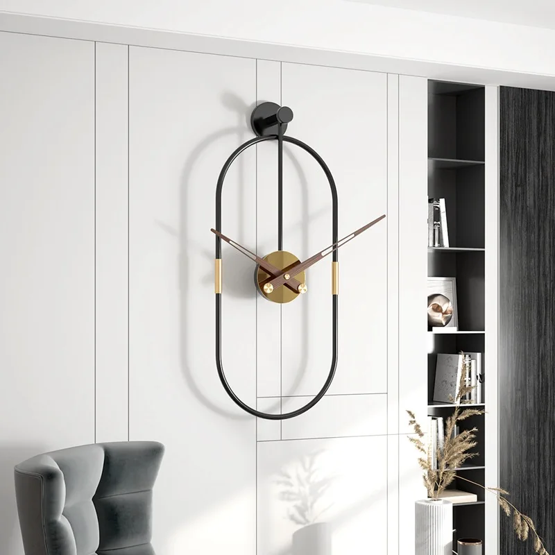 

Modern minimalist clock living room wrought iron decorative wall clock metal creative clock