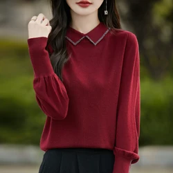 2024 Autumn/Winter Women's Hoodie New Fashion Cashmere Sweater Women's Sweater Cashmere Top Basic Long Sleeve Knitted Sweater