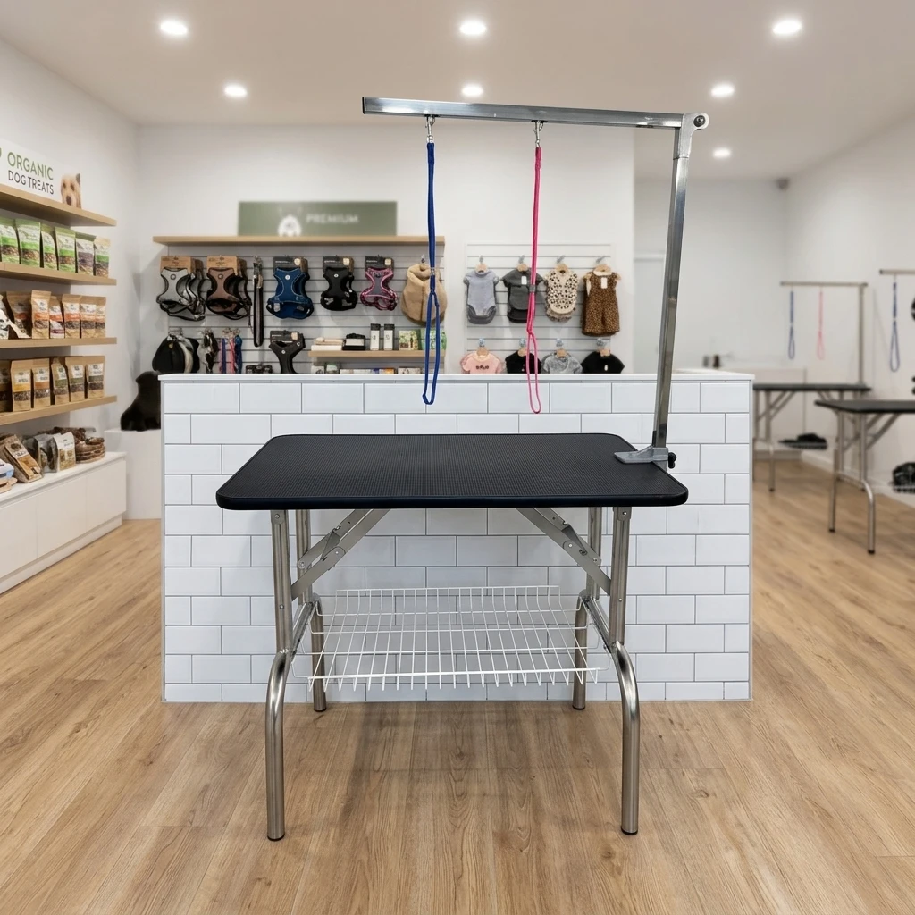Portable Compact Folding Silicone Cartoon Pet Grooming Table For Veterinary Clinic Dog Grooming Shops Reinforced Frame Claw Care