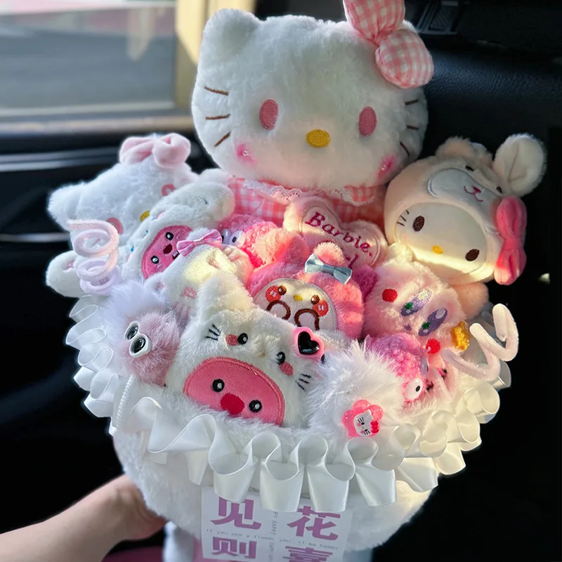 

Kawaii Sanrio Bouquet Doll Hello Kitty Kuromi Anime Cartoon Cute Christmas Gifts Kuromi Sanrio Doll Child Birthday Toys Girls