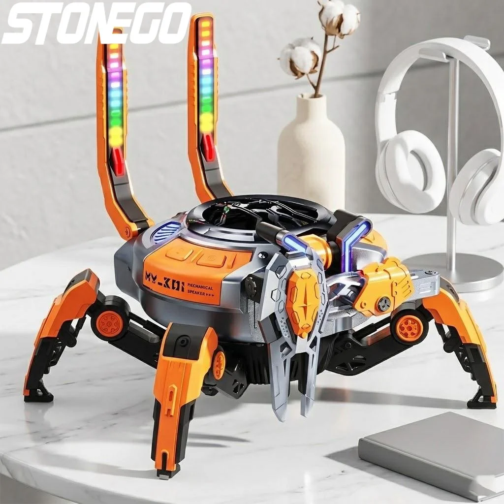 

Bluetooth-колонка в дизайне механического краба с многоцветной LED-подсветкой, 5.0, 10 Вт, стерео TWS, глубокий бас, 8 часов работы, для дома, вечеринок и улицы