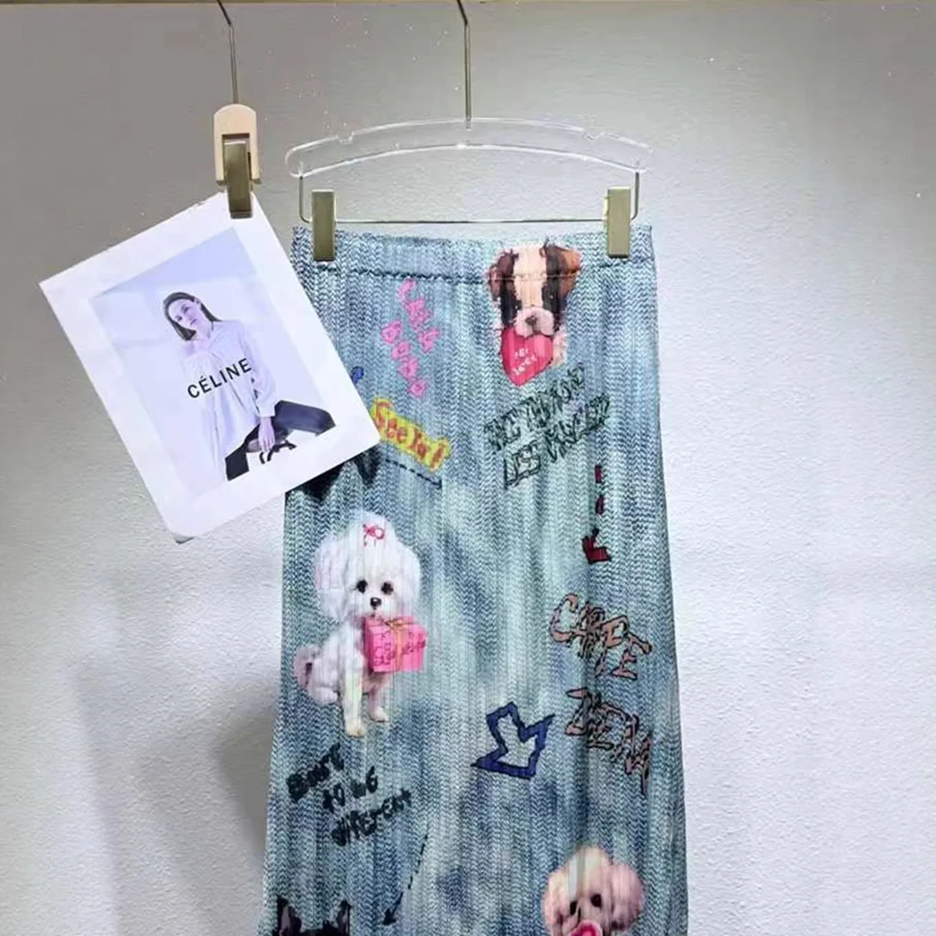 Fold Miyake Pleated Women Cute Print Pleated Midi Skirt High Waist Loose Casual Summer Vacation Chic Elegant A Line Skirt New