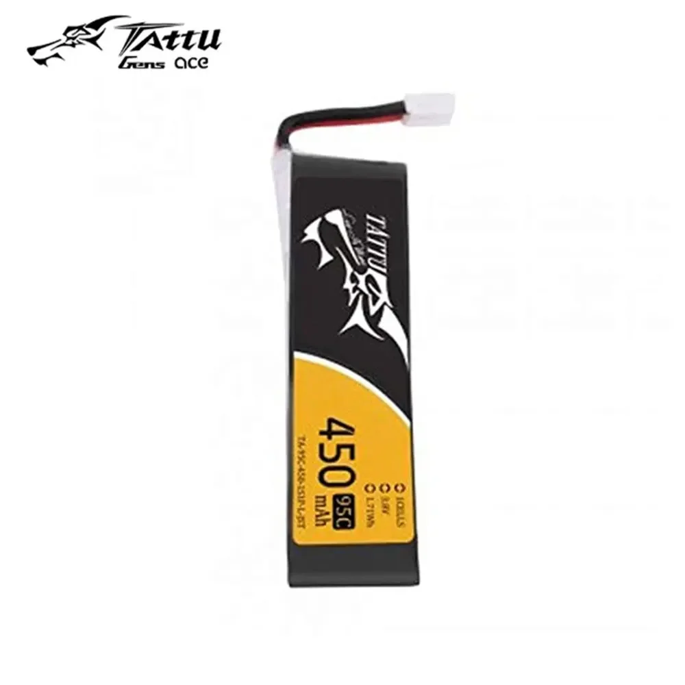 Ace Tattu Lipo Battery 7.4V 7.6V 450mAh 1S 2S 3S 4S 75C 95C z wtyczką XT30/PH2.0 Długi rozmiar RC Batteries do drona wyścigowego RC FPV