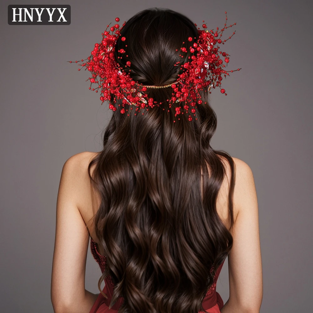 

HNYYX Elegant Wedding Headband Luxury Pearl Hair Hoop Exquisite And Shiny Headdress Wedding Dress Jewelry Hair Accessories A319