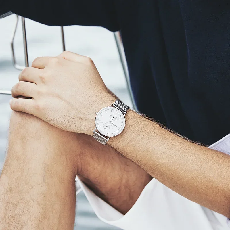 

Лидер продаж, ультратонкие мужские часы, студенческие простые трендовые новые мужские часы, кварцевые, корейская версия, водонепроницаемые, повседневные