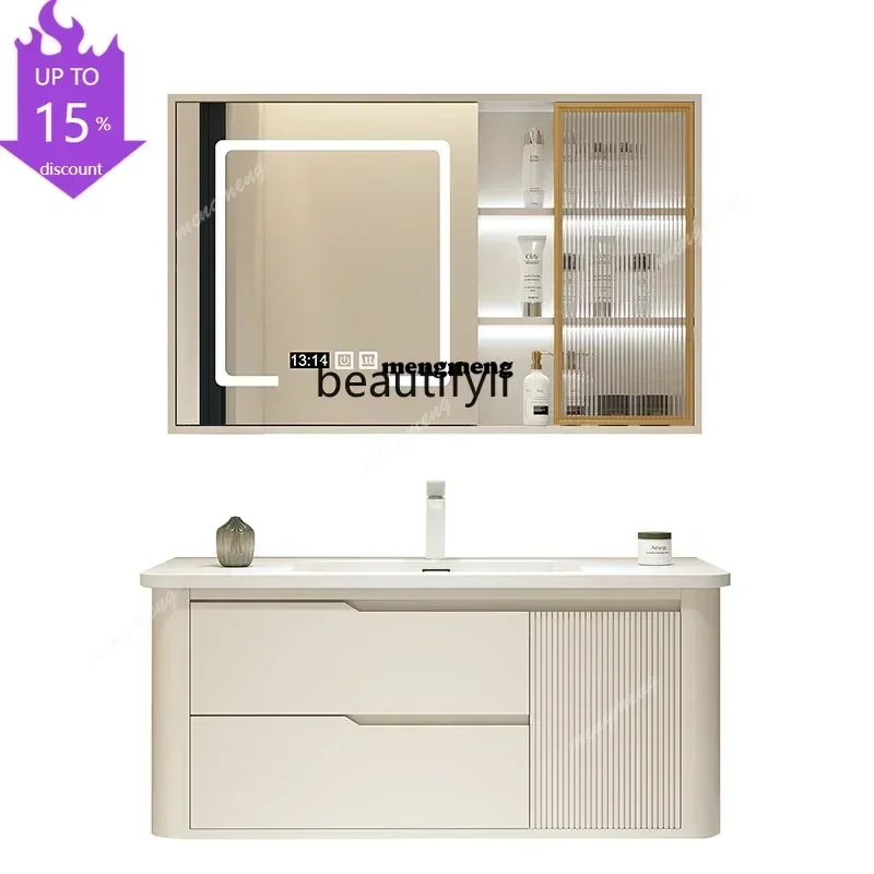 

s8350 Bathroom Cabinet Combination Toilet Wash Sink Wash Basin Cream Wind Face Wash Basin Cabinet