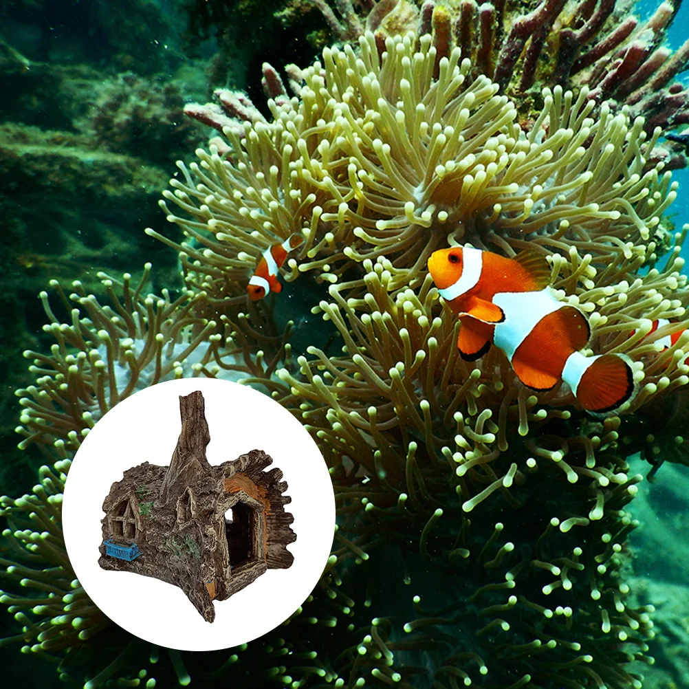 

Fish Tank Aquarium Cave Decorations Resin Hollow Shrimp Shelter nament Pet Supplies Underwater Fish Hideaway Lifelike