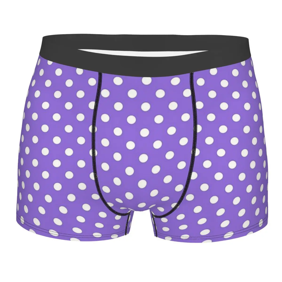 Boxer Underpants Shorts White Polka Dots Over Purple Panties Men Soft Underwear for Homme Man Boyfriend Gifts