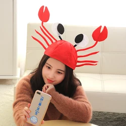 1Piece Red Lobster Crab Sea Animal Hat Funny Christmas Gift Costume Accessories Cap Performance Props Party Cosplay Accessories