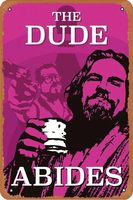 The Dude Abides Big Lebowski Poster Metal Tin Sign Retro Vintage 8x12 Inch Wall Decor tin