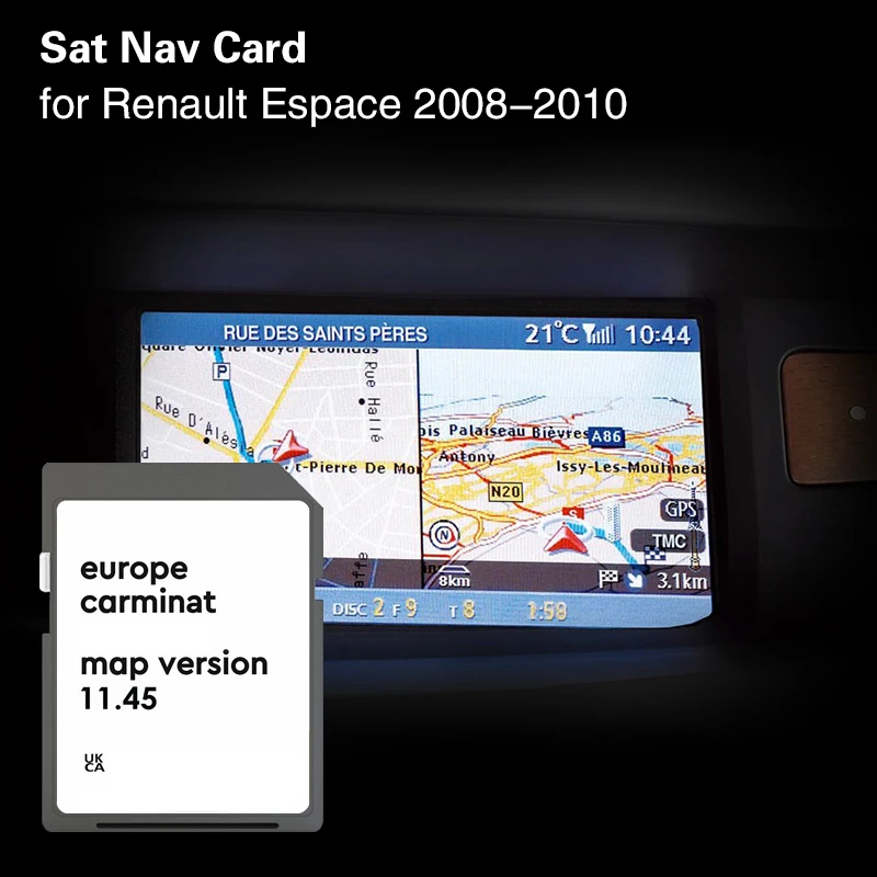 

Carminat 11.45 for Renault Espace 2008 2010 Automobile Naving GPS Memory SD Card 8GB Use In Norway Greece Netherlands