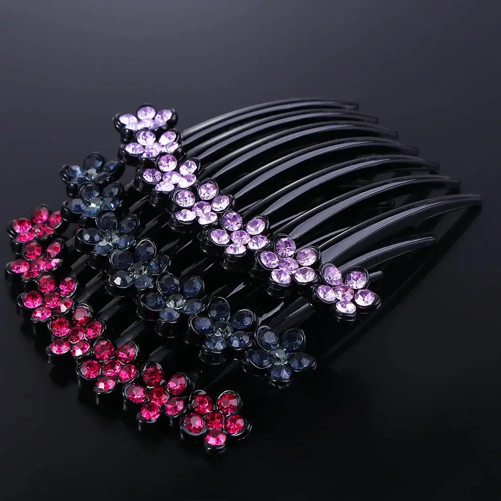 Girl Bangs Clip Rhinestones Ponytail Holder For Girls Women Hair Comb Korean Barrettes Crystal Hair Clips Mother Headwear