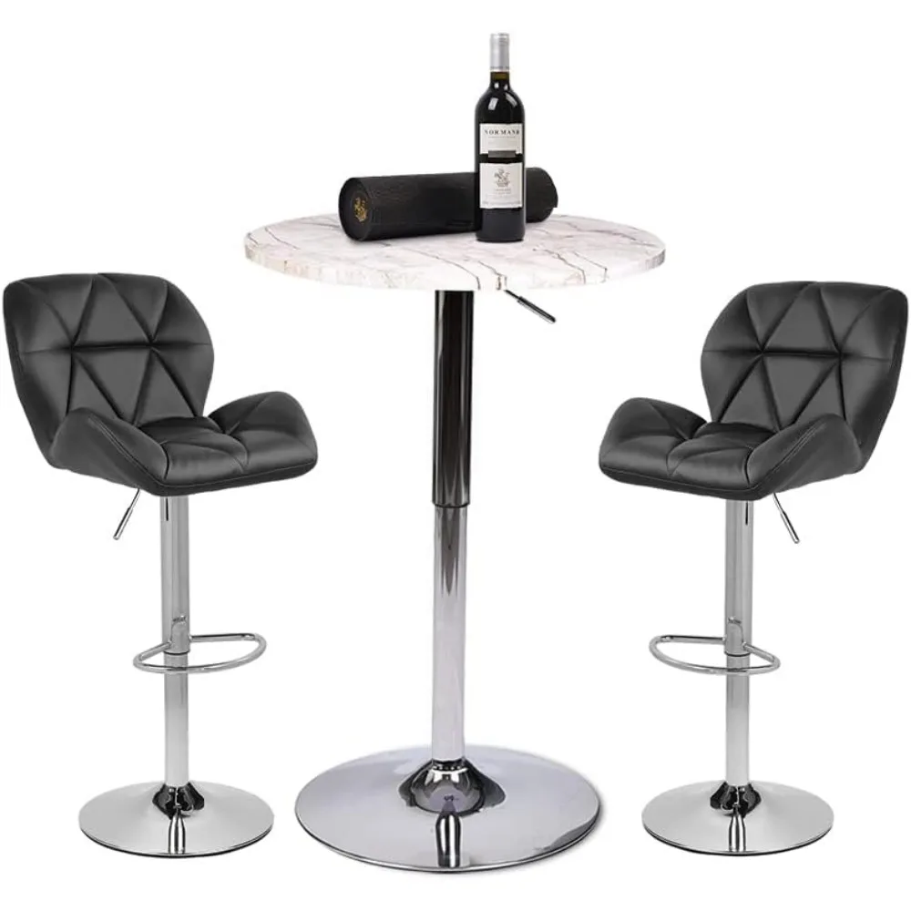 Bartafelset van 3 verstelbaar rond bureau en 2 draaibare pubkrukken voor thuiskeuken Bistro Bars Wijnkasten