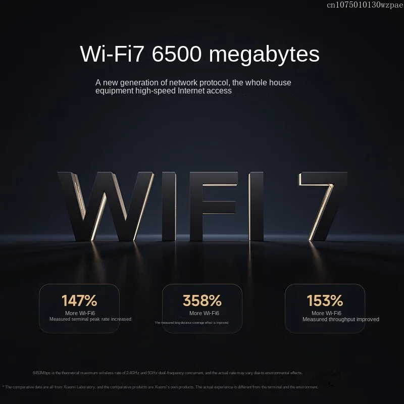 Xiaomi Mijiia Router BE6500 Adaptive Network Port  Support WiFi7 Support IPTV Connect Support MLO Xiaomi Router BE6500 Black