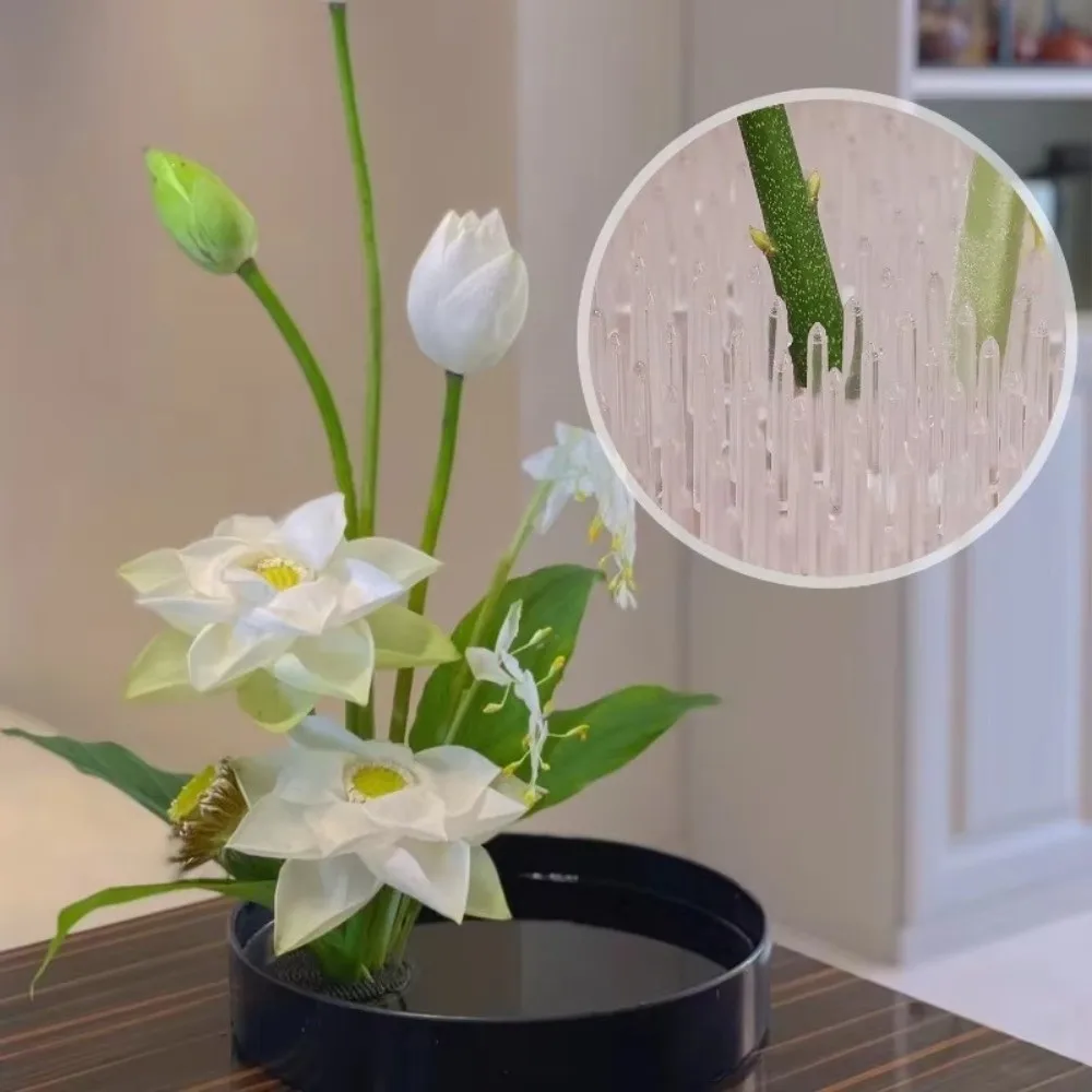 Suction Cup Round Ikebana Stem Holder Transparent Dense Spike Structure Floral Fixing Bracket Fixed Base Flower Art Fixing Base