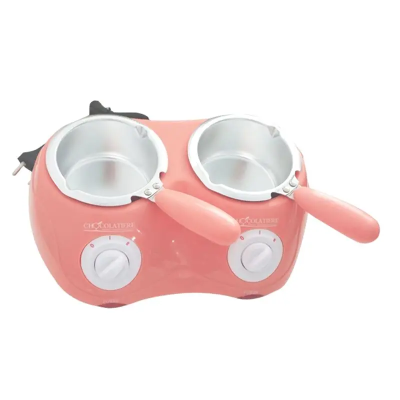 A18Z-Electric Double Boiler Chocolate Melting Furnace, Double Speed Warm Pot Chocolate Melting Machine Set EU Plug