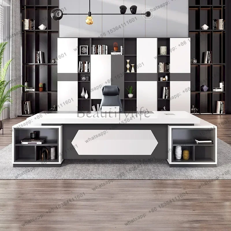 LJY Minimalist Office Desk Work Multifunctional Room Desks Office Desk Modern Writing Corner Cool Reception Ufficio Trendy Furni