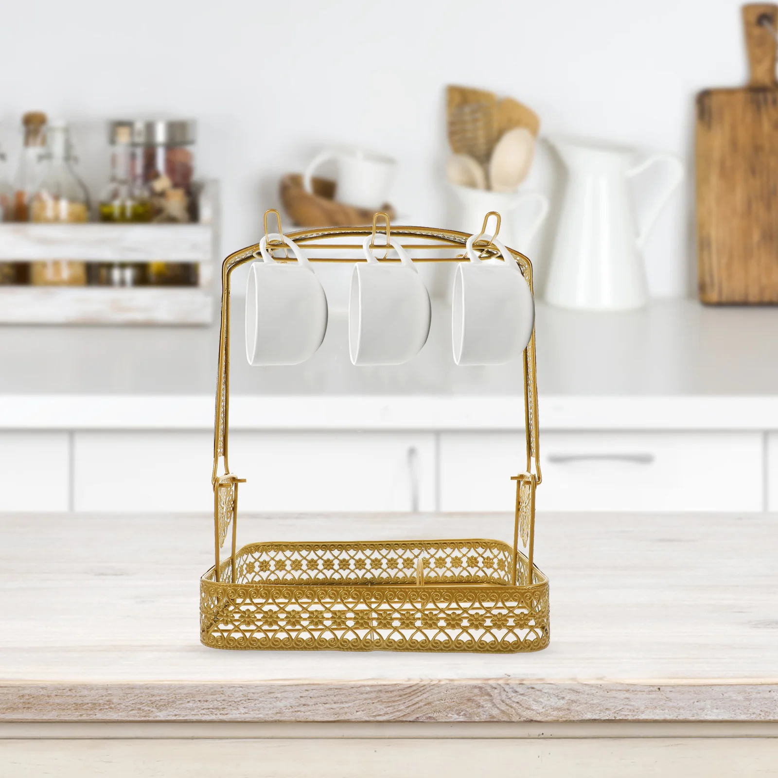 

Coffee Cup Holder Mug Display Rack Bottle Organizer Plate Shelf For Cabinet Storage Tea And Saucer Holders