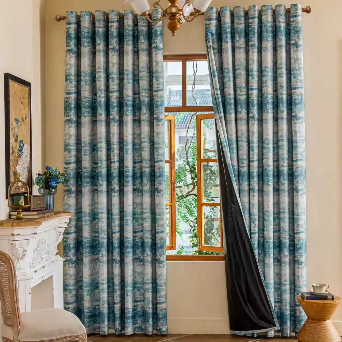 

Плотные шторы во французском винтажном стиле, элегантные шторы с чернильным принтом для спальни, гостиной и кабинета, ширина 132–300 см, для внутреннего использования